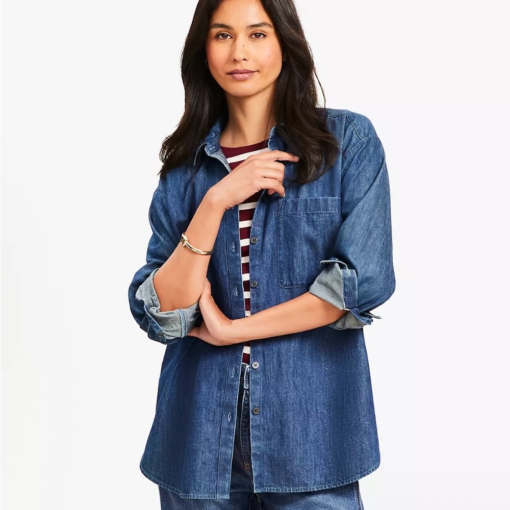 Chambray Everyday Oversized Pocket Shirt